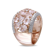 6.0 Carat (ctw) Synthetic Rose Pink Quartz Ring in Rose-Plated Sterling Silver product image