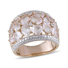 6.0 Carat (ctw) Synthetic Rose Pink Quartz Ring in Rose-Plated Sterling Silver product image