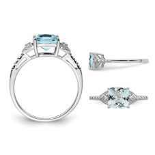1.00 Carat (ctw) Aquamarine Ring  in Sterling Silver product image