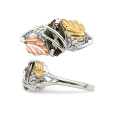 1/3 Carat (ctw) Mystic Fire Topaz Leaf Ring in Sterling Silver product image