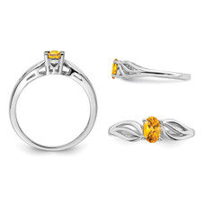 Oval Cut Citrine Ring 2/5 Carat (ctw) in Sterling Silver product image
