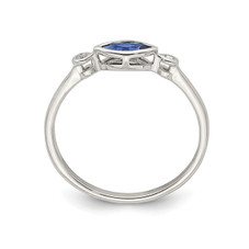 3/10 Carat (ctw) Lab-Created Sapphire Ring in Sterling Silver with White Topaz product image