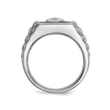 Men's Black Diamond 1/5 Carat (ctw) Polished Skull Ring in Sterling Silver product image