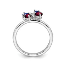 4/5 Carat (ctw) Lab Created Ruby and Lab Created Sapphire Butterfly Ring product image