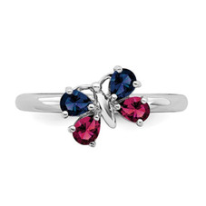 4/5 Carat (ctw) Lab Created Ruby and Lab Created Sapphire Butterfly Ring product image