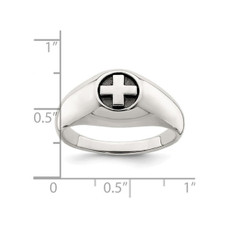 Men's Sterling Silver Antiqued Cross Ring product image