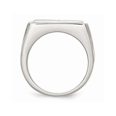 Men's Stainless Steel 1/20 Carat (ctw) Diamond Cross Textured Rings product image