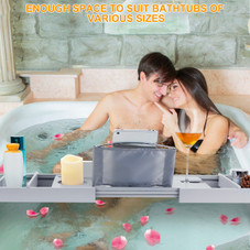 NewHome™ Bamboo Adjustable Width Bathroom Caddy Tray product image