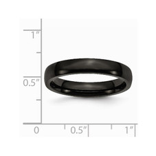 4mm Unisex Black Plated Stainless Steel Plated Wedding Band Ring product image