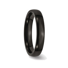 4mm Unisex Black Plated Stainless Steel Plated Wedding Band Ring product image