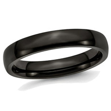 4mm Unisex Black Plated Stainless Steel Plated Wedding Band Ring product image