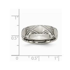 6mm Men's Titanium Criss Cross Brushed and Polished Wedding Band Ring product image