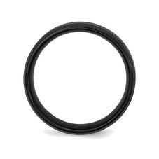 8mm Men's Black Plated Stainless Steel Beveled Edge Wedding Band product image