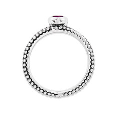 1/3 Carat (ctw) Lab-Created Ruby Heart Promise Ring in Sterling Silver product image