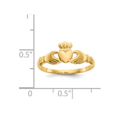 14K Yellow Gold Polished Ladies Claddagh Ring product image