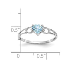 2/5 Carat (ctw) Light Aquamarine Heart Ring in 14K White Gold product image