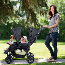 Foldable Twin Baby Double Stroller with Adjustable Backrest product image