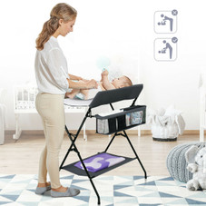 Infant Changing Table with Side Basket and Bottom Shelf product image