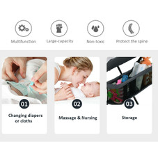 Infant Changing Table with Side Basket and Bottom Shelf product image