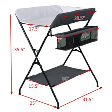 Infant Changing Table with Side Basket and Bottom Shelf product image