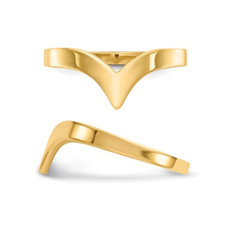 14K Yellow Gold Chevron Wedding Ring Band (Size 6) product image