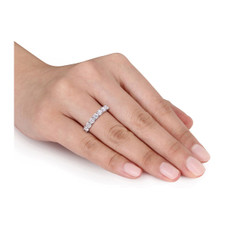 1.00 Carat (ctw) Lab-Created Moissanite Anniversary Band Ring in Sterling Silver product image