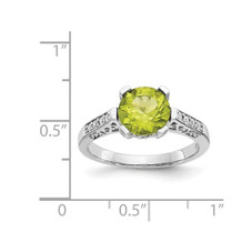 2.25 Carat (ctw) Green Peridot Ring in 10K White Gold with Accent Diamonds product image