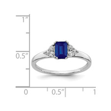 2/3 Carat (ctw) Natural Blue Sapphire Ring in 14K White Gold with Diamonds 1/7 Carat (ctw) product image