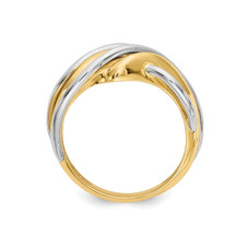 Ladies 14K Yellow and White Gold Polished Wave Ring product image