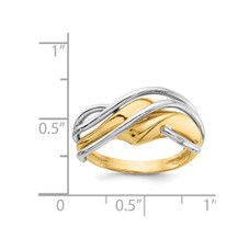 Ladies 14K Yellow and White Gold Polished Wave Ring product image