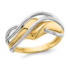 Ladies 14K Yellow and White Gold Polished Wave Ring product image