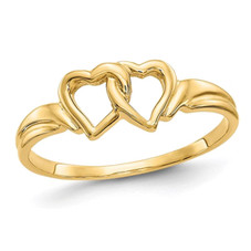 14K Yellow Gold High Polished Heart Promise Ring product image