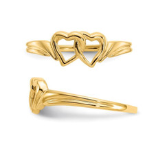 14K Yellow Gold High Polished Heart Promise Ring product image