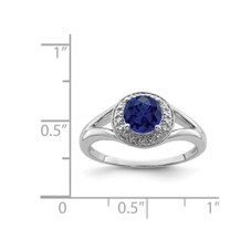 2/3 Carat (ctw) Lab-Created Blue Sapphire Ring  in Sterling Silver product image