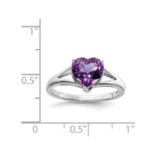 1.40 Carat (ctw) Heart Amethyst Promise Ring in Sterling Silver product image