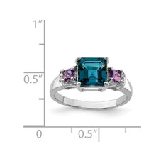1.90 Carat (ctw) London Blue Topaz and Amethyst Ring in Sterling Silver product image