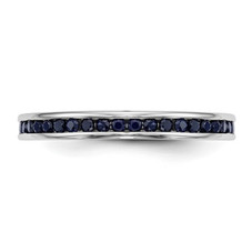 1/2 Carat Dark Blue Sapphire Wedding Band in 14K White Gold  (Size 7) product image