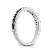1/2 Carat Dark Blue Sapphire Wedding Band in 14K White Gold  (Size 7) product image