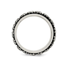 Men's Antiqued Polished Skull Ring in Sterling Silver  with Spinning Center product image