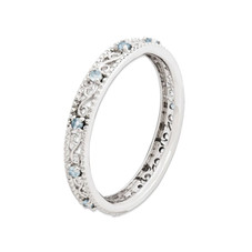 1/8 Carat (ctw) Aquamarine Band Ring in Sterling Silver product image