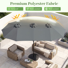 Double-Sided Patio Umbrella with Solar Lights product image
