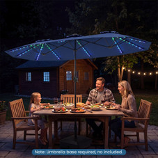 Double-Sided Patio Umbrella with Solar Lights product image