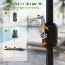Double-Sided Patio Umbrella with Solar Lights product image