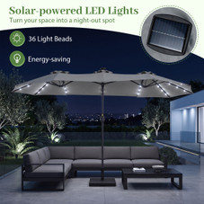 Double-Sided Patio Umbrella with Solar Lights product image
