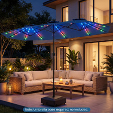 Double-Sided Patio Umbrella with Solar Lights product image