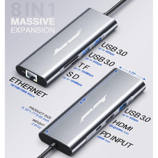 Hiearcool USB C Hub Ethernet 8-in-1 Adapter  product image