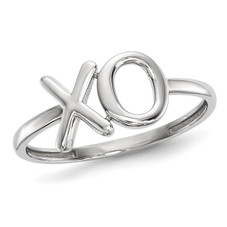 Ladies 14K White Gold Polished XO Fashion Ring product image