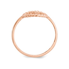 Ladies 14K Rose Pink Gold Polished and Textured Heart Ring (Size 7) product image