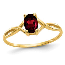3/5 Carat (ctw) Solitaire Garnet Ring in 14K Yellow Gold (Size 7) product image