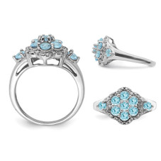 1.35 Carat (ctw) Swiss Blue Topaz Cluster Ring in Sterling Silver product image
